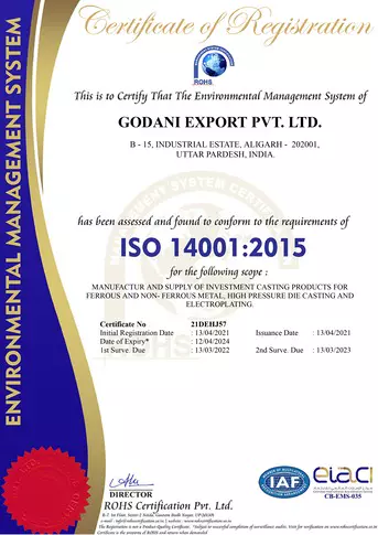 GODANI EXPORT PVT. LTD. 14001:2015 certificate